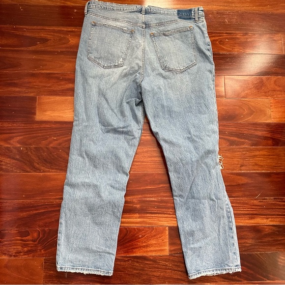 Abercrombie & Fitch Light Blue 90s Straight Ultra High Rise Jeans Size 34 (18) - Picture 3 of 12